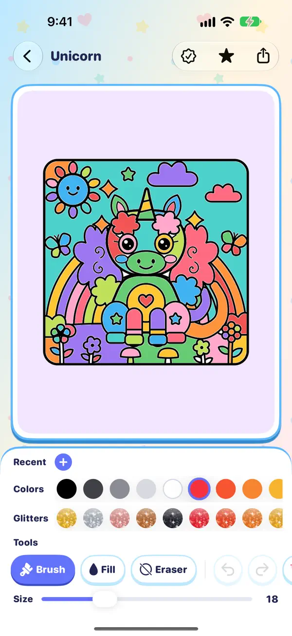 iPhone पर Doodle-Brush का स्क्रीनशॉट, 3 में से 2