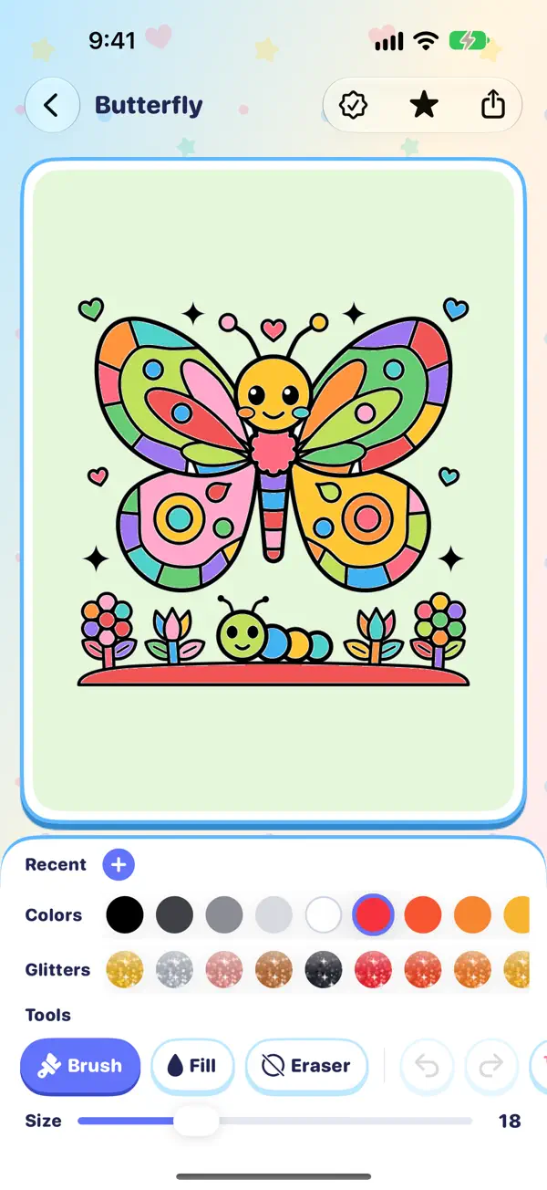 iPhone पर Doodle-Brush का स्क्रीनशॉट, 3 में से 3